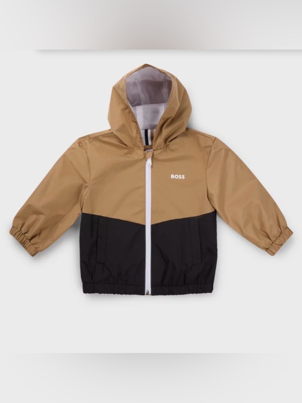 Hugo Boss Kids Colorblock Windbreaker Jacket - Tan & Black - 18M